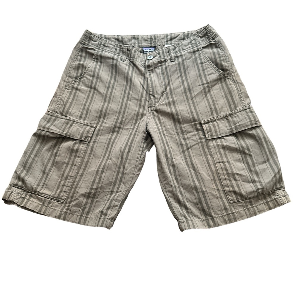 Patagonia Mens All Wear Organic Cotton Striped Cargo Shorts Size 32